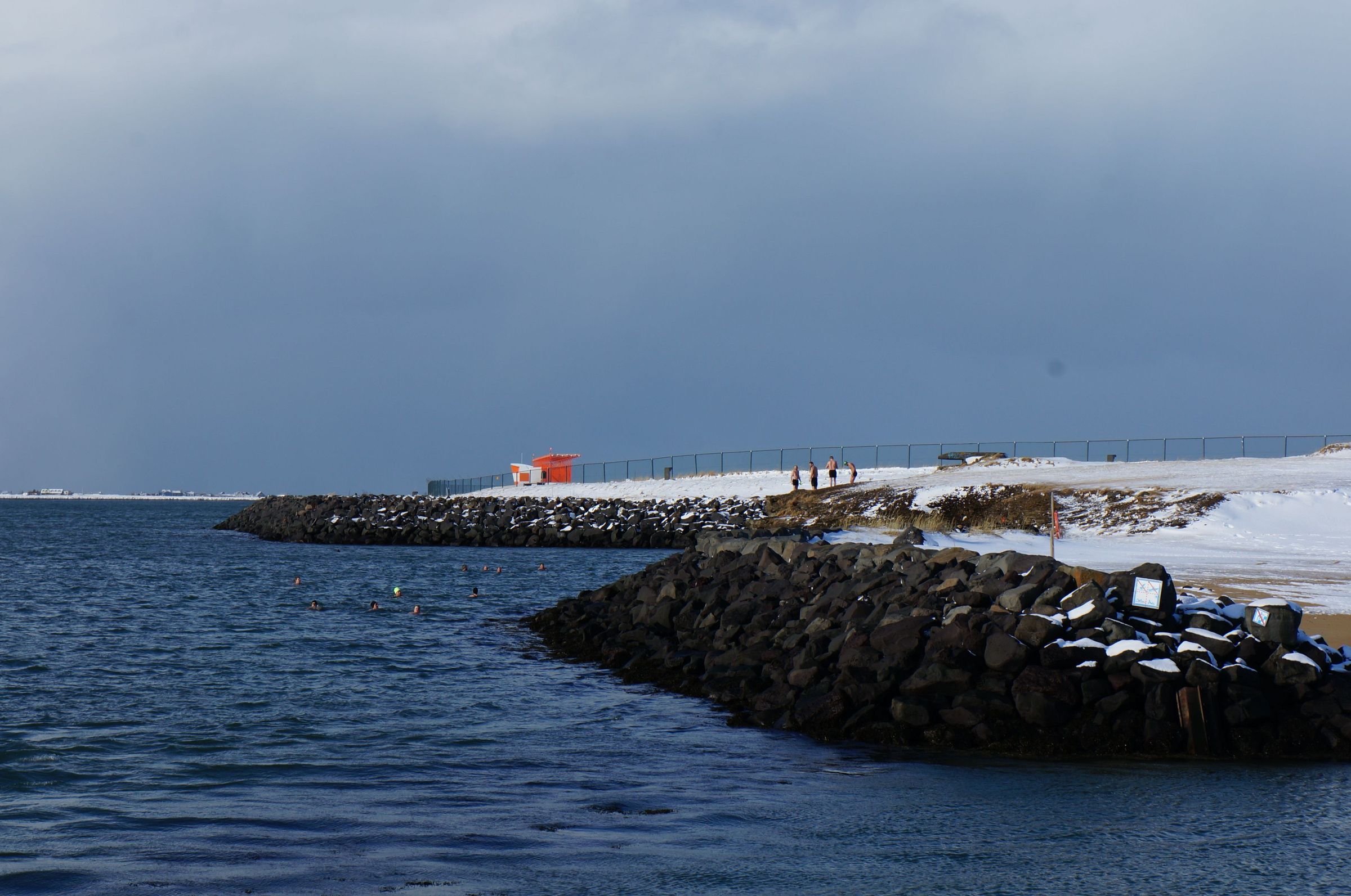 The most beautiful beach of the capital of Iceland, Reykjavik: Nauthólsvík Geothermal Beach