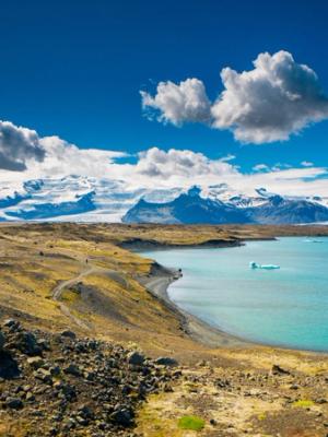 Jökulsárlón Glacier Lagoon seen from the glacier