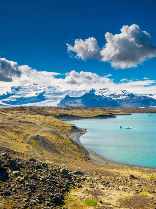 Jökulsárlón Glacier Lagoon seen from the glacier