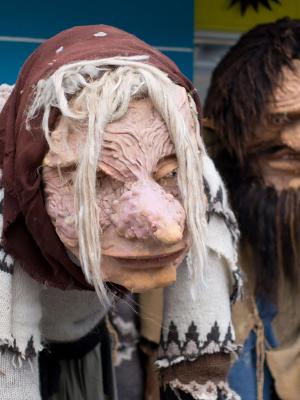 Two troll statues in Iceland