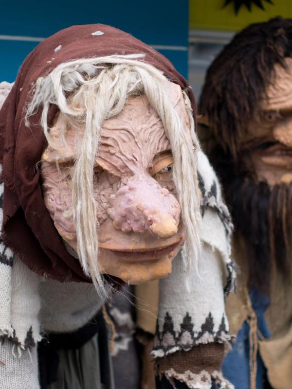 Two troll statues in Iceland