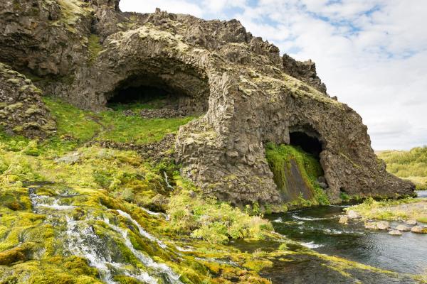 Caves on a rock that has been eroded