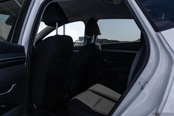 Back seat of a Huyndai Tucson Picture of the space of the back seat in a Hyundai Tucson