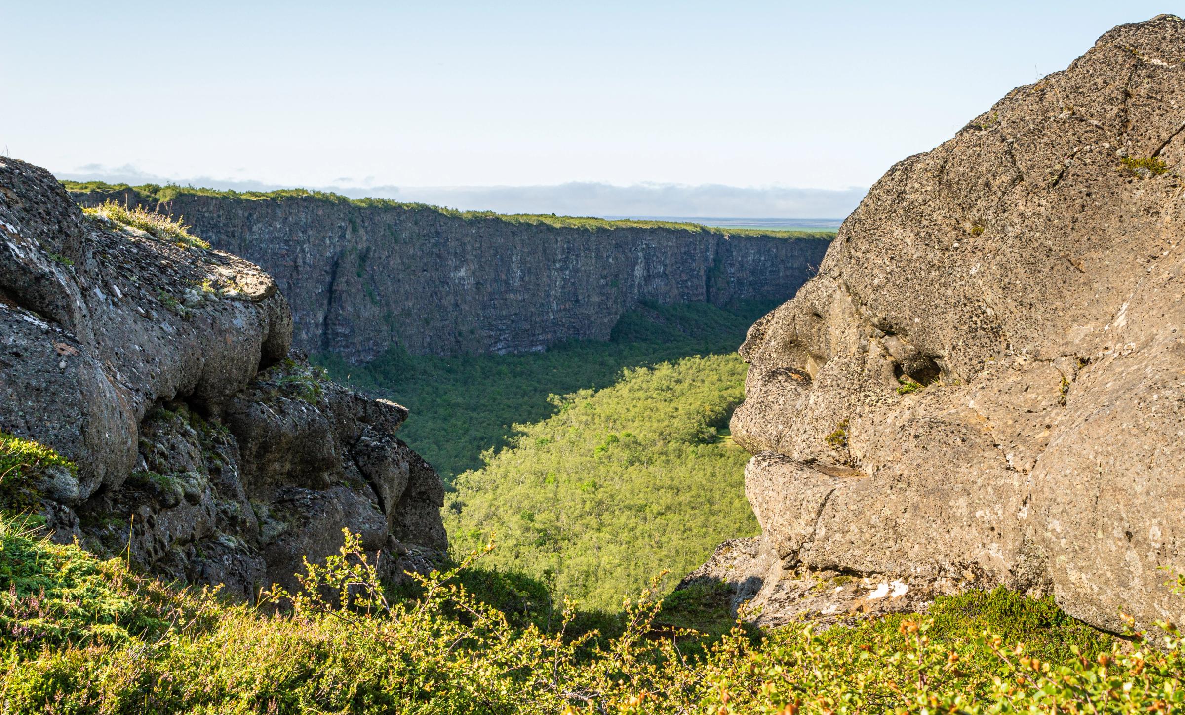 Canyon in Iceland on a sunny day