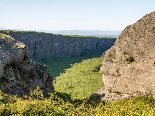 Canyon in Iceland on a sunny day