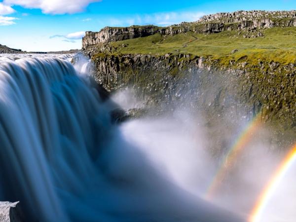 Dettifoss Waterfall in summer