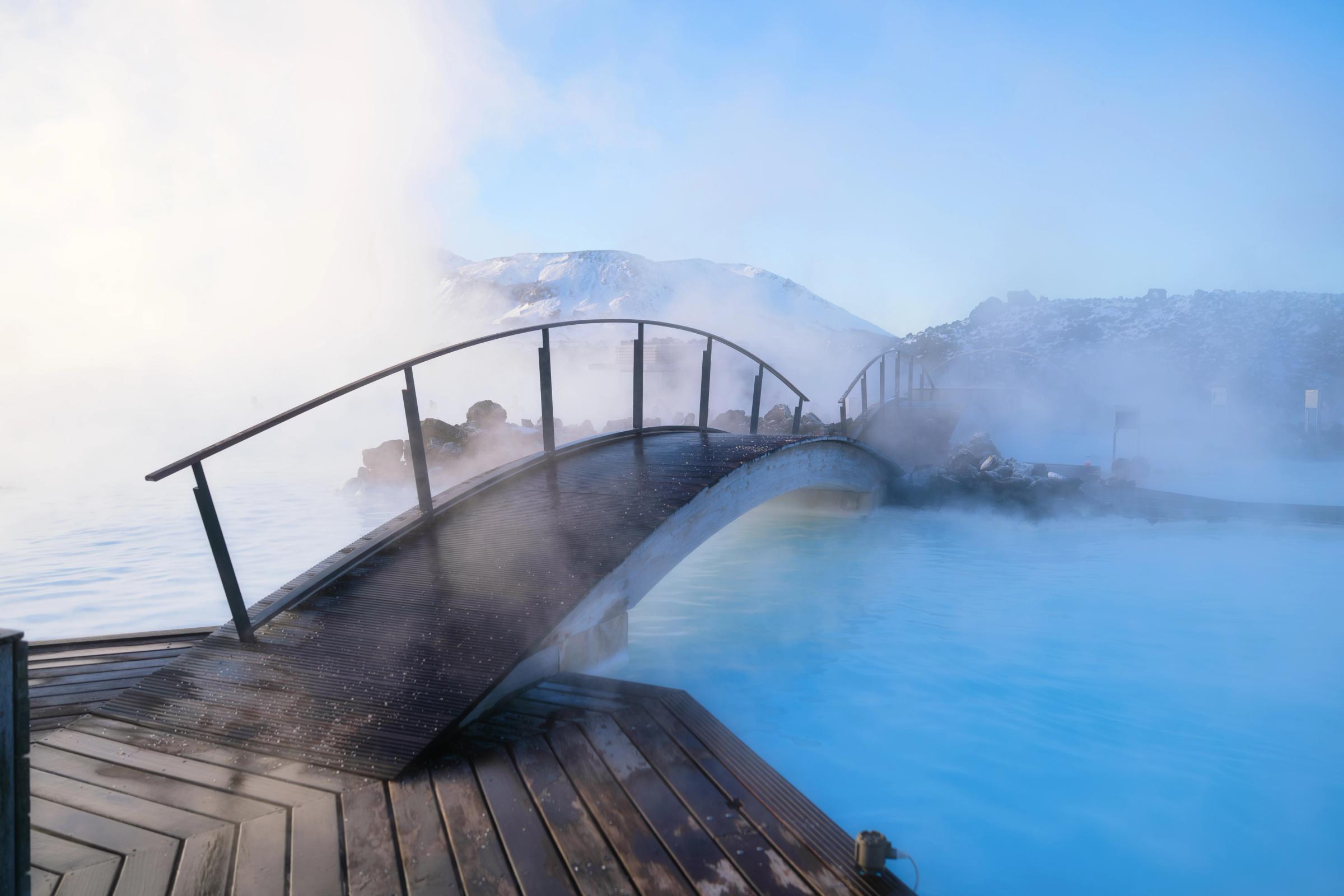 bridge at blue lagoon Iceland