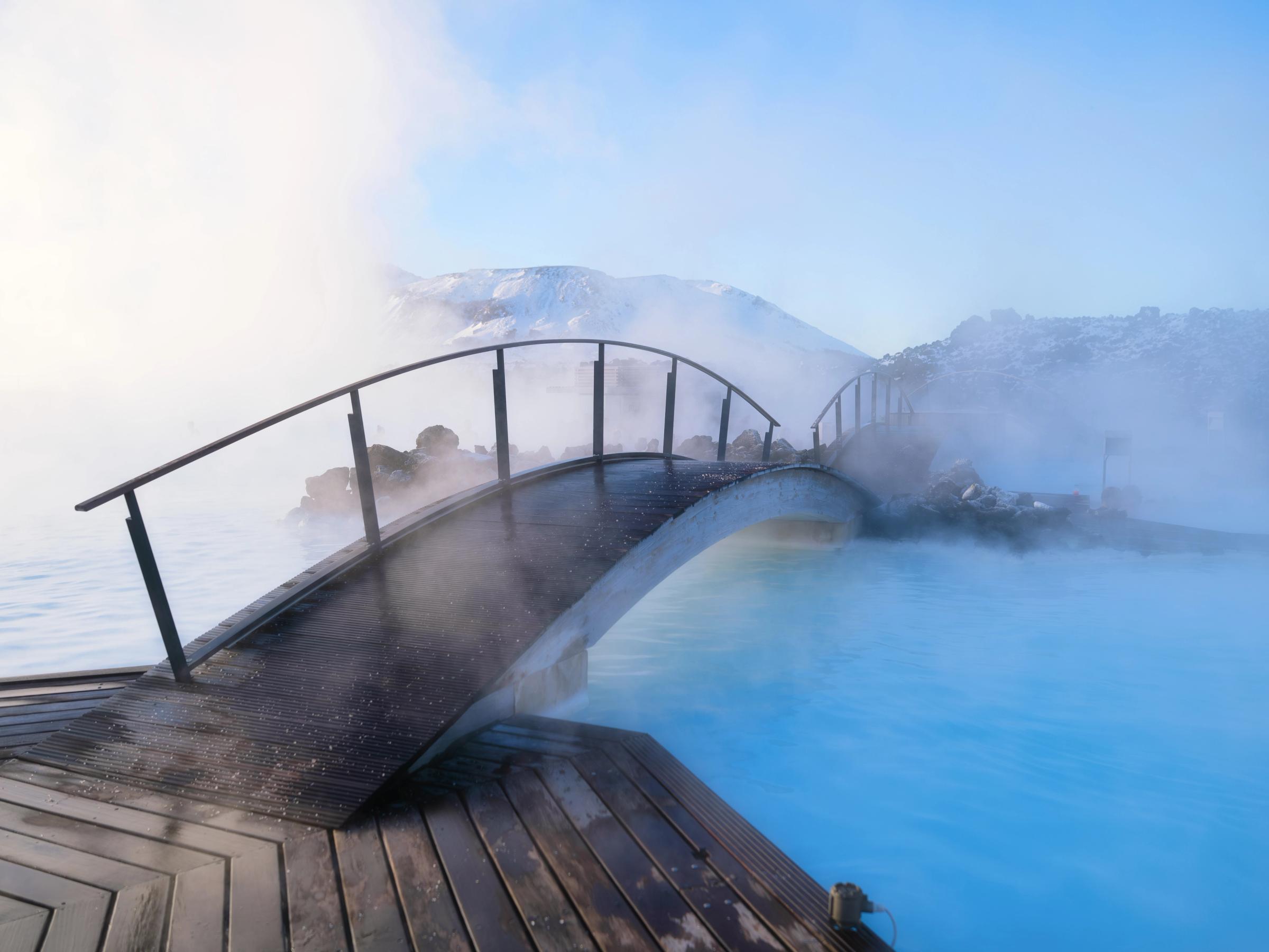 bridge at blue lagoon Iceland