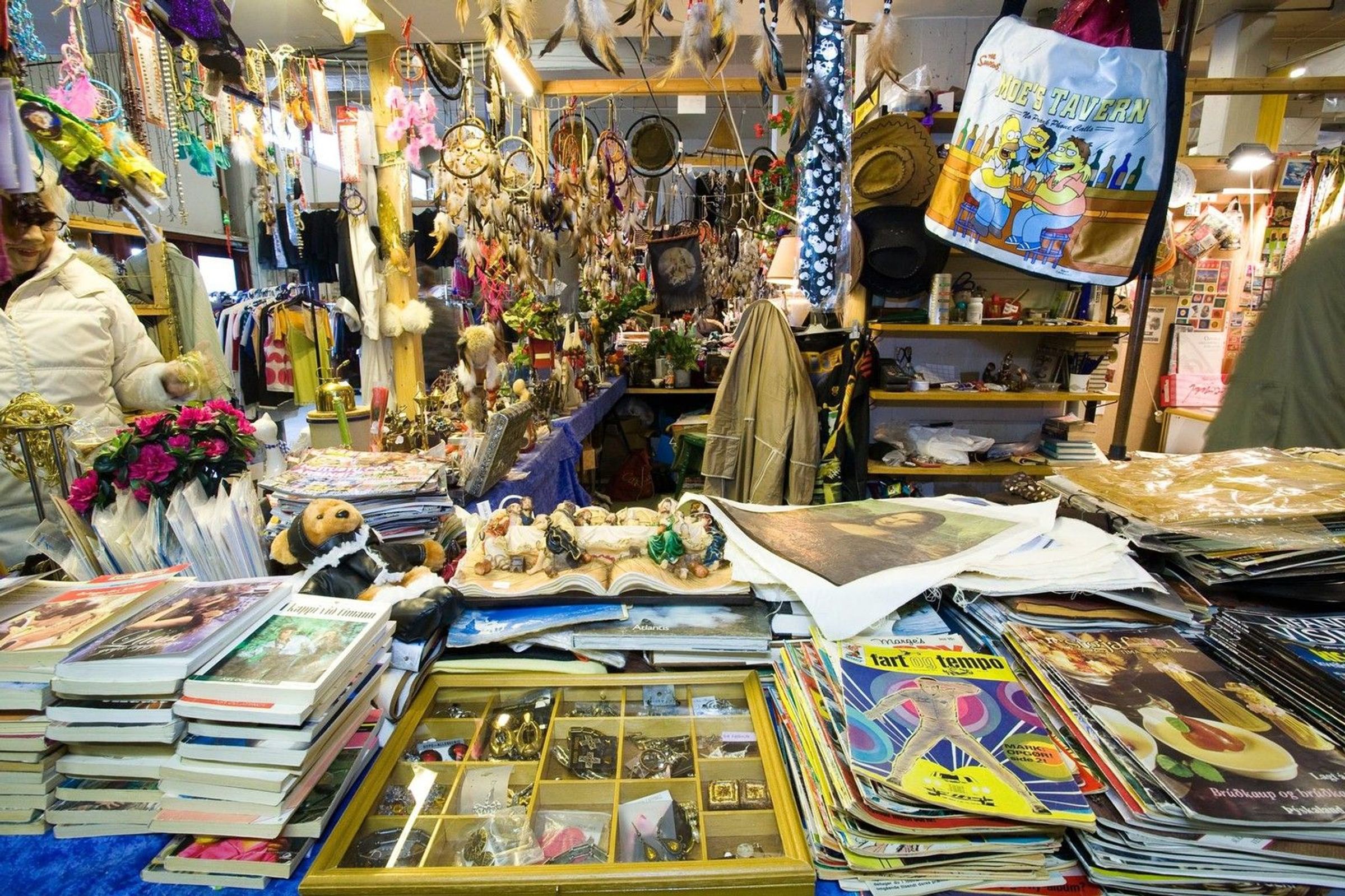 Interior of the flea market in which you can find everything you want