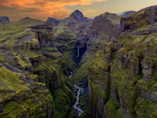 Canyon with a river in the middle