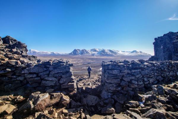 The ruins of the viking fortress Borgarvirki in Iceland