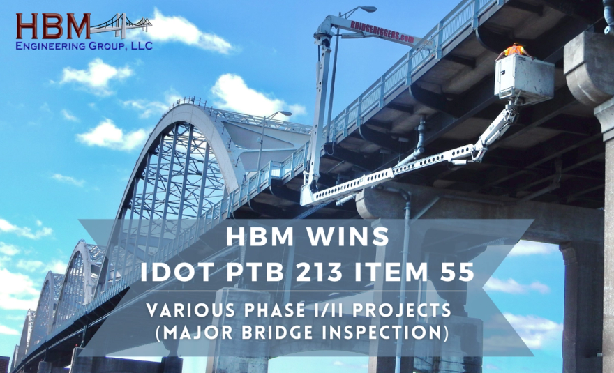 HBM Wins IDOT PTB 213 Item 55 for Major Bridge Inspection Services