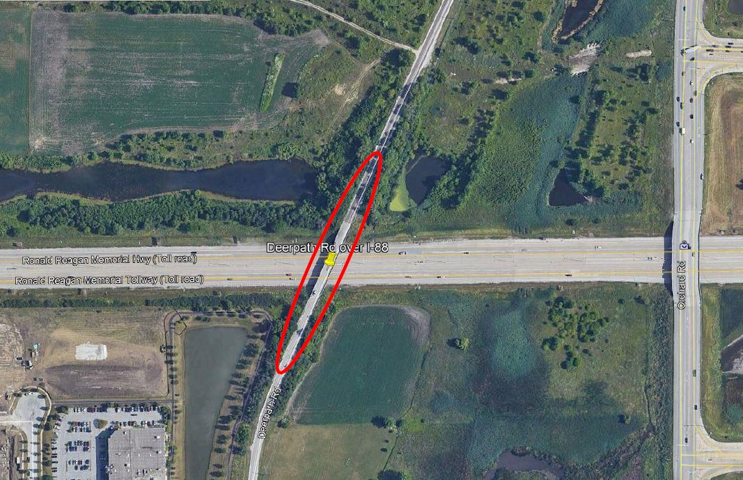 Demolition of IL Tollway Bridge #801, Deerpath Rd over I-88 — Aurora, IL