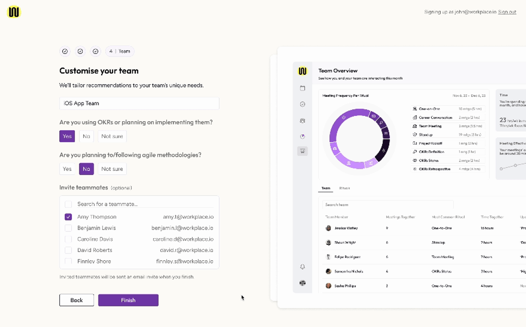 A GIF of part of an onboarding flow we designed for Waggle.