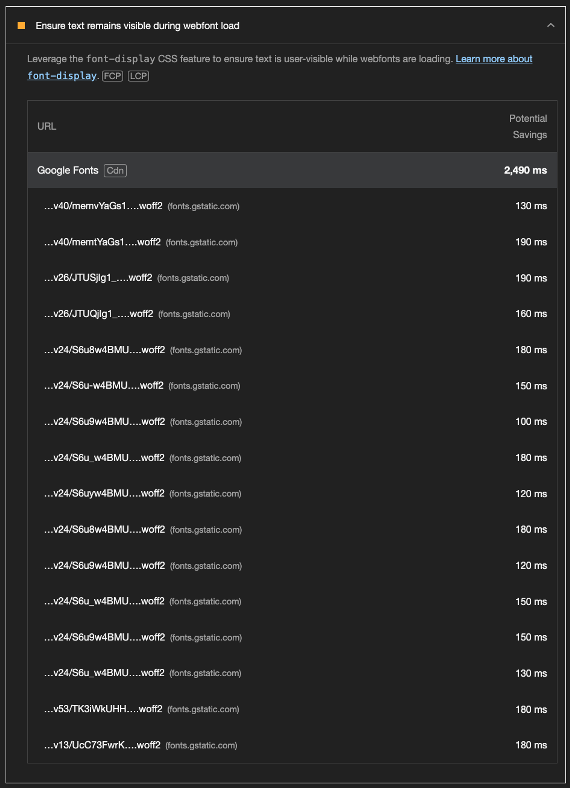 Google Fonts causing significant page load delays.