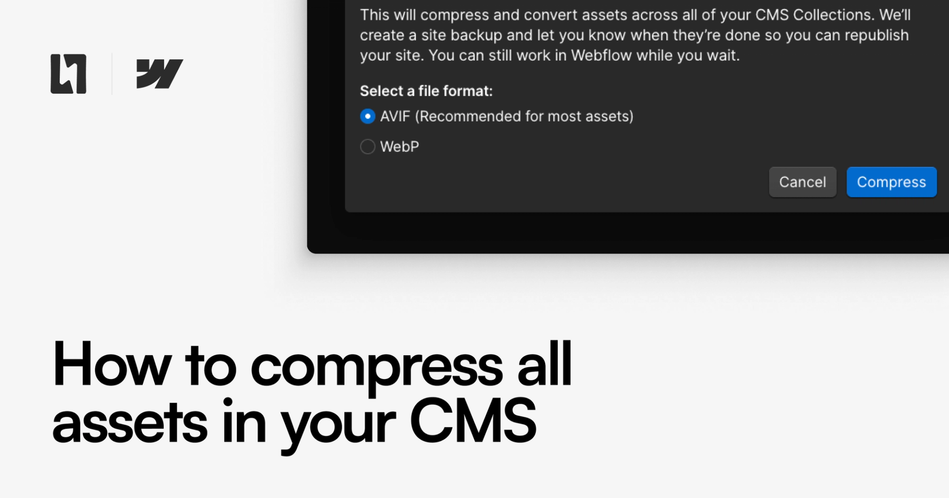 How to compress all assets in your Webflow CMS