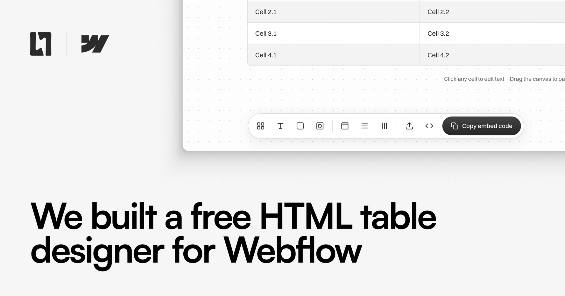 Table builder for Webflow