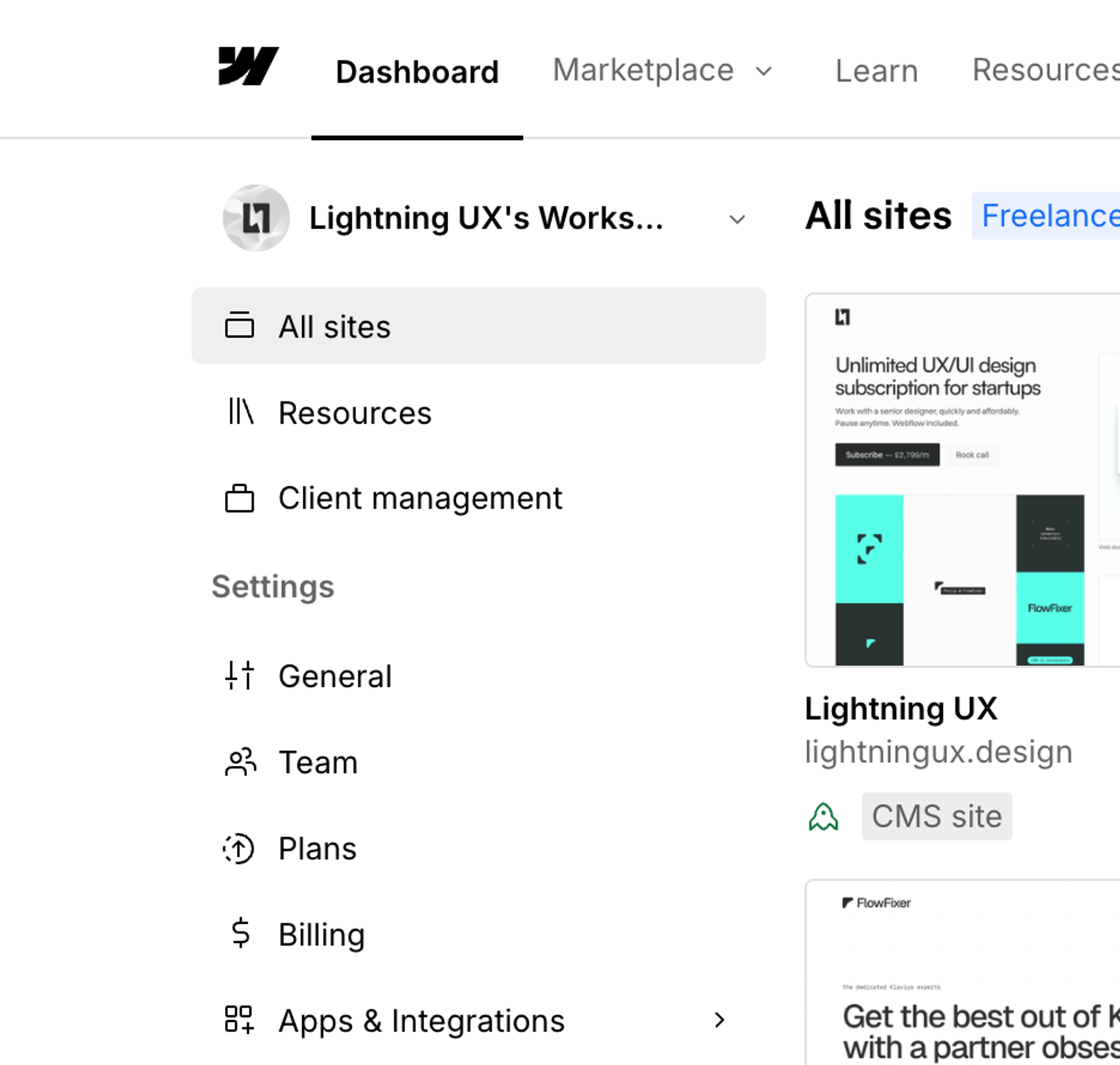 Webflow workspace