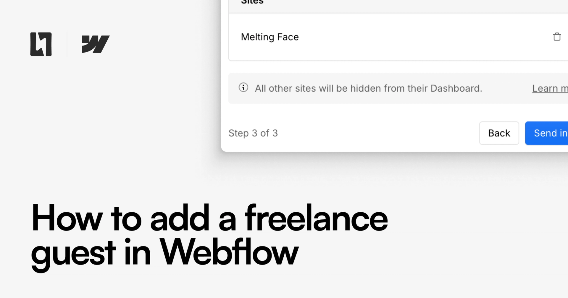 How to add a freelance guest in Webflow