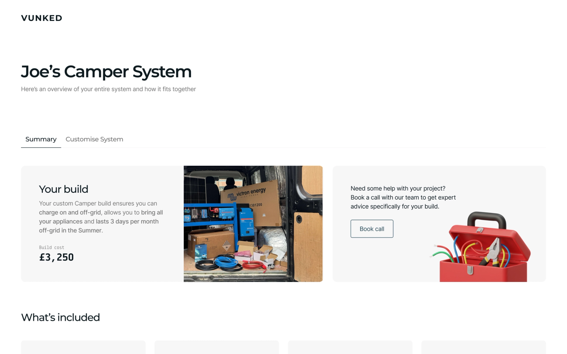 Improving the usability of Vunked's campervan builder tool