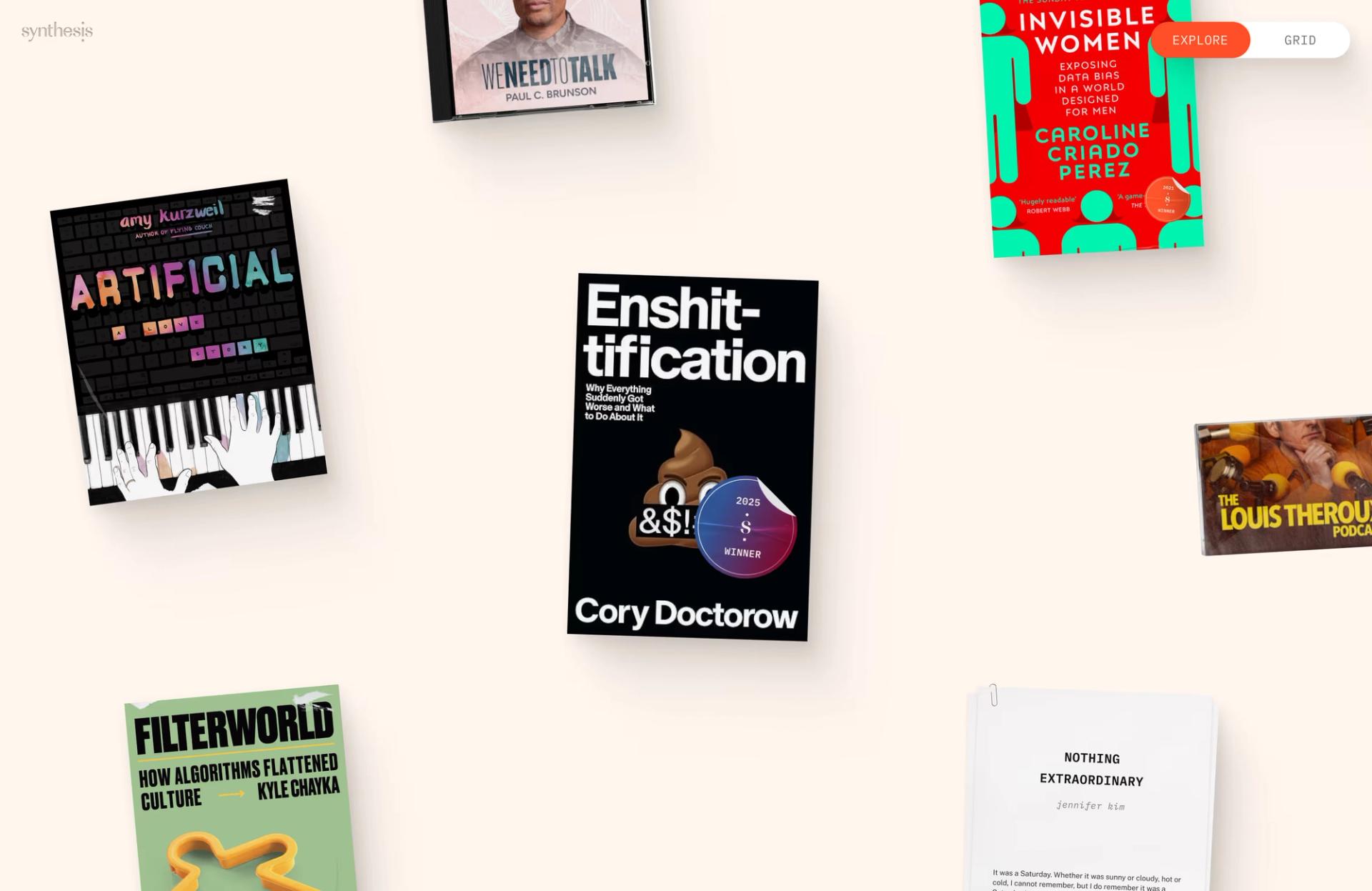 Building Synthesis' 'Book of the Year' interactive Webflow site