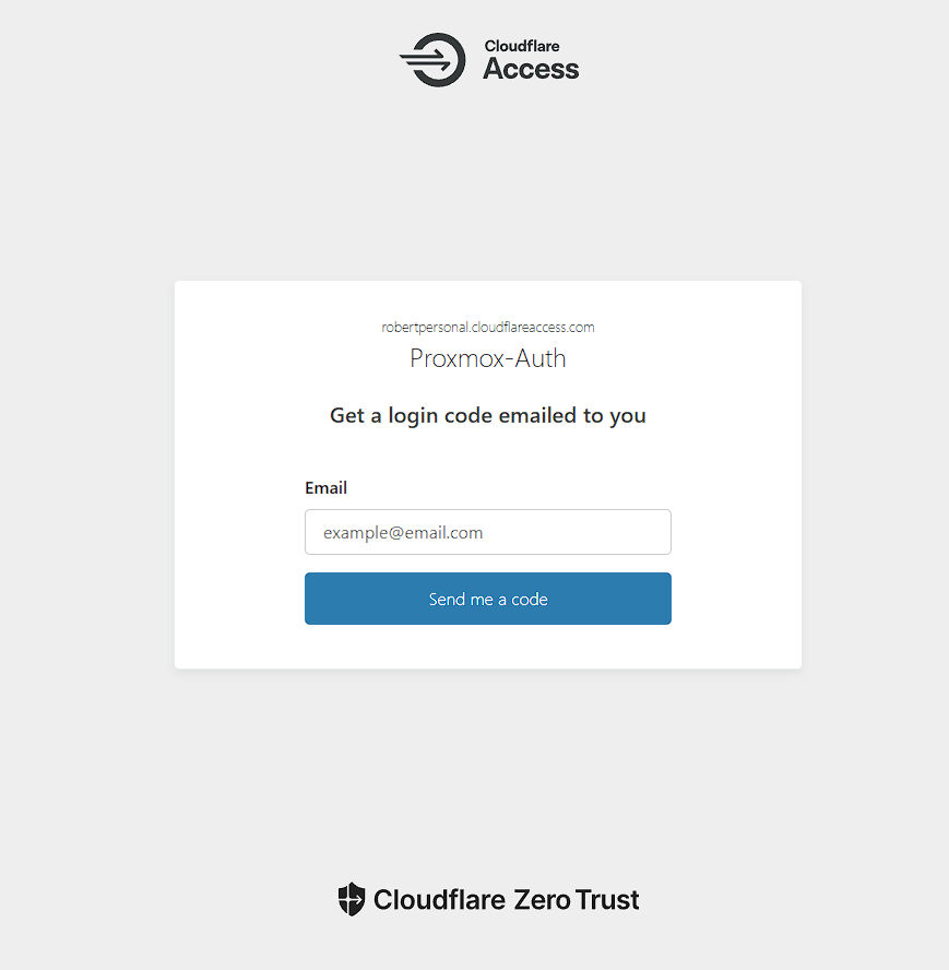 Proxmox Web UI Protected By Cloudflare Access MFA