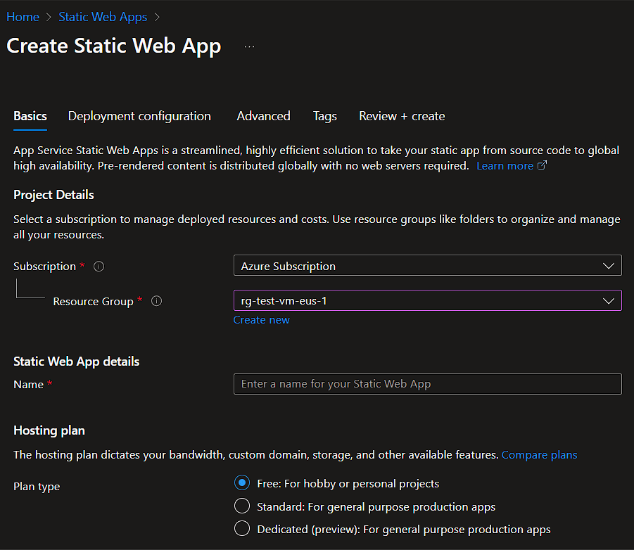 Create a Resource Group