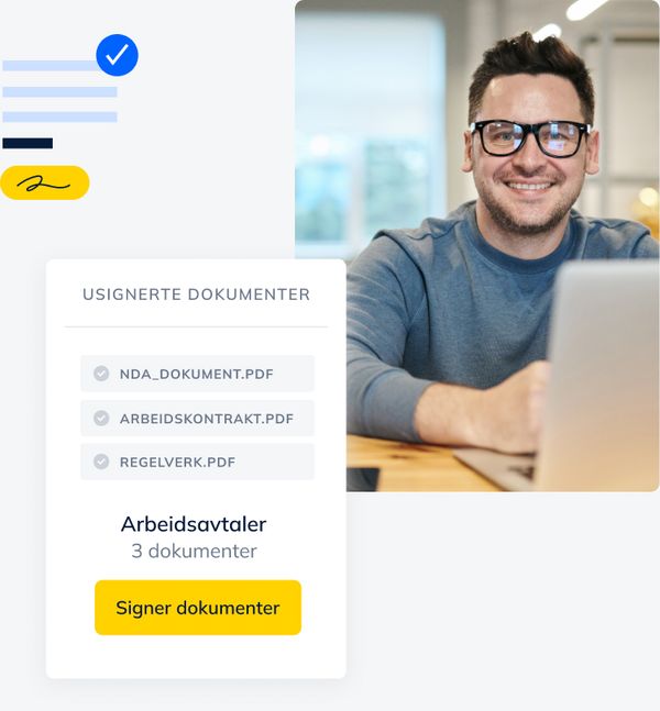 Bekreft ID, signer dokumenter, send og betal fakturaer