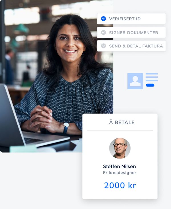 Verifiser, signer og send faktura