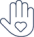 hand with a heart icon