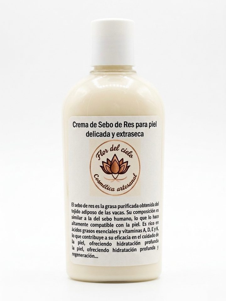 Crema de sebo de res para piel delicada y extraseca