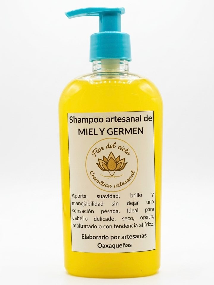 Shampoo artesanal de miel y germen