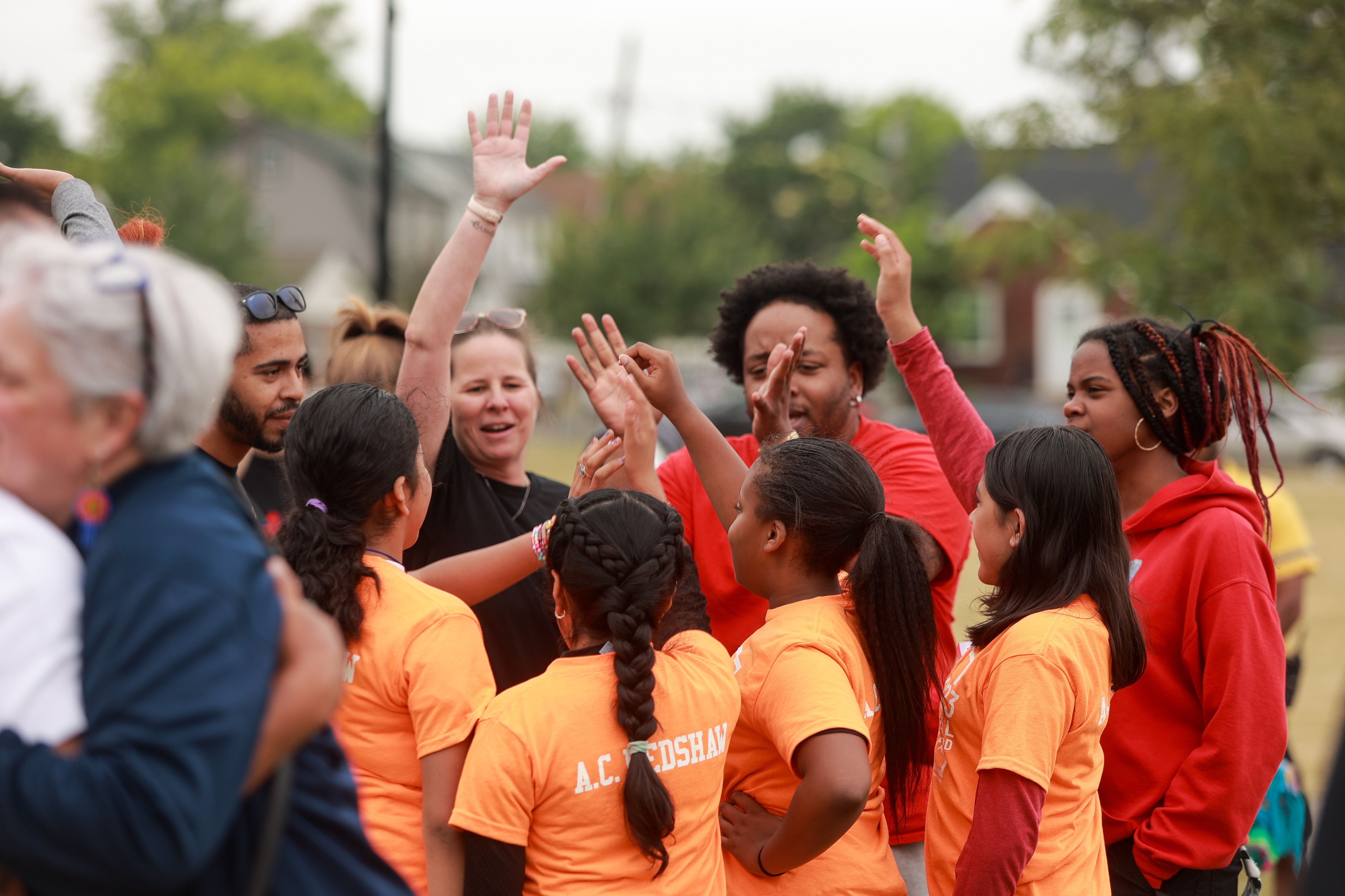 Students celebrate together at the Civic League Health Fair