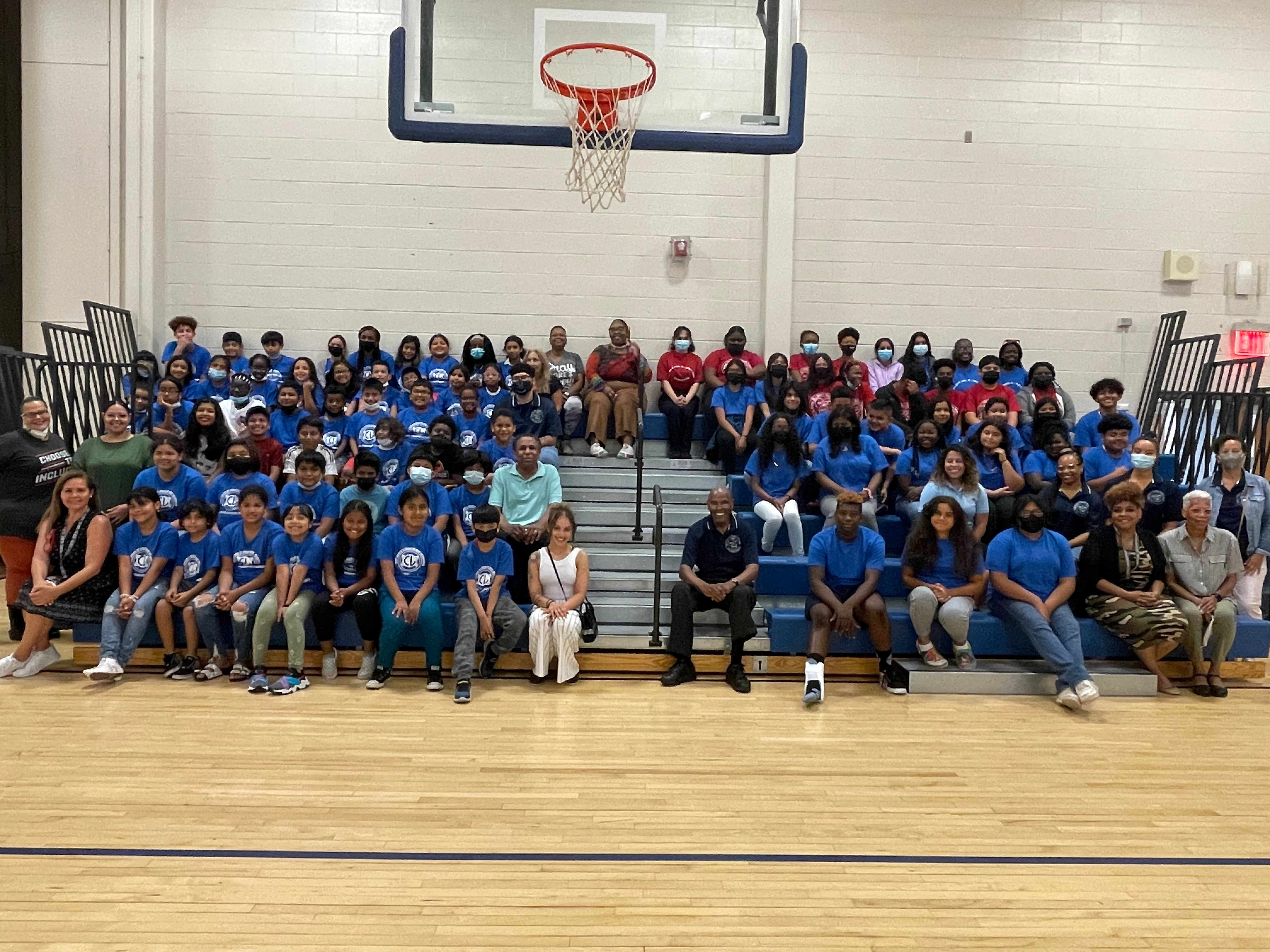 Civic League youth leadership participants gathered at a New Brunswick school