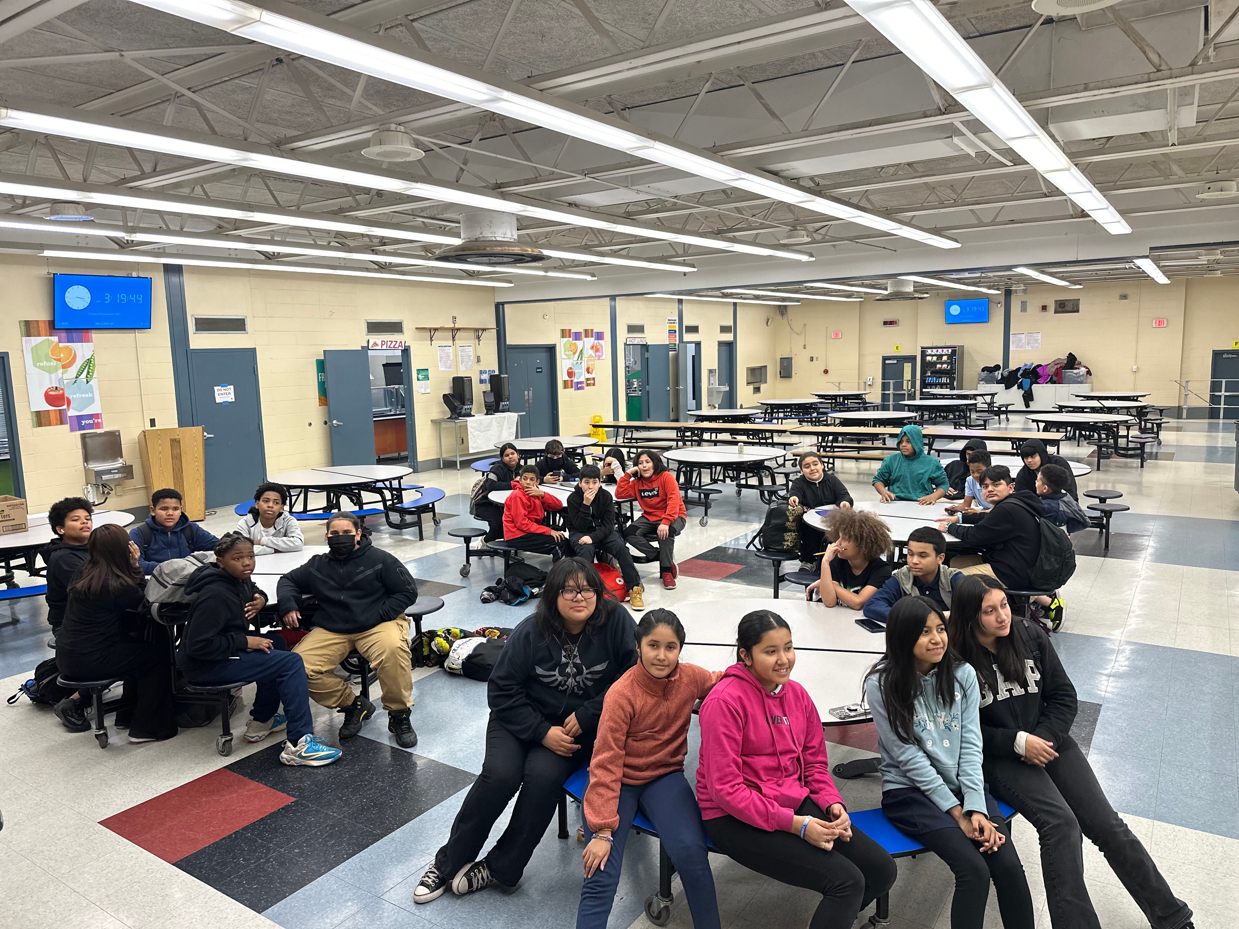 Civic League Explorers students together in the school cafeteria