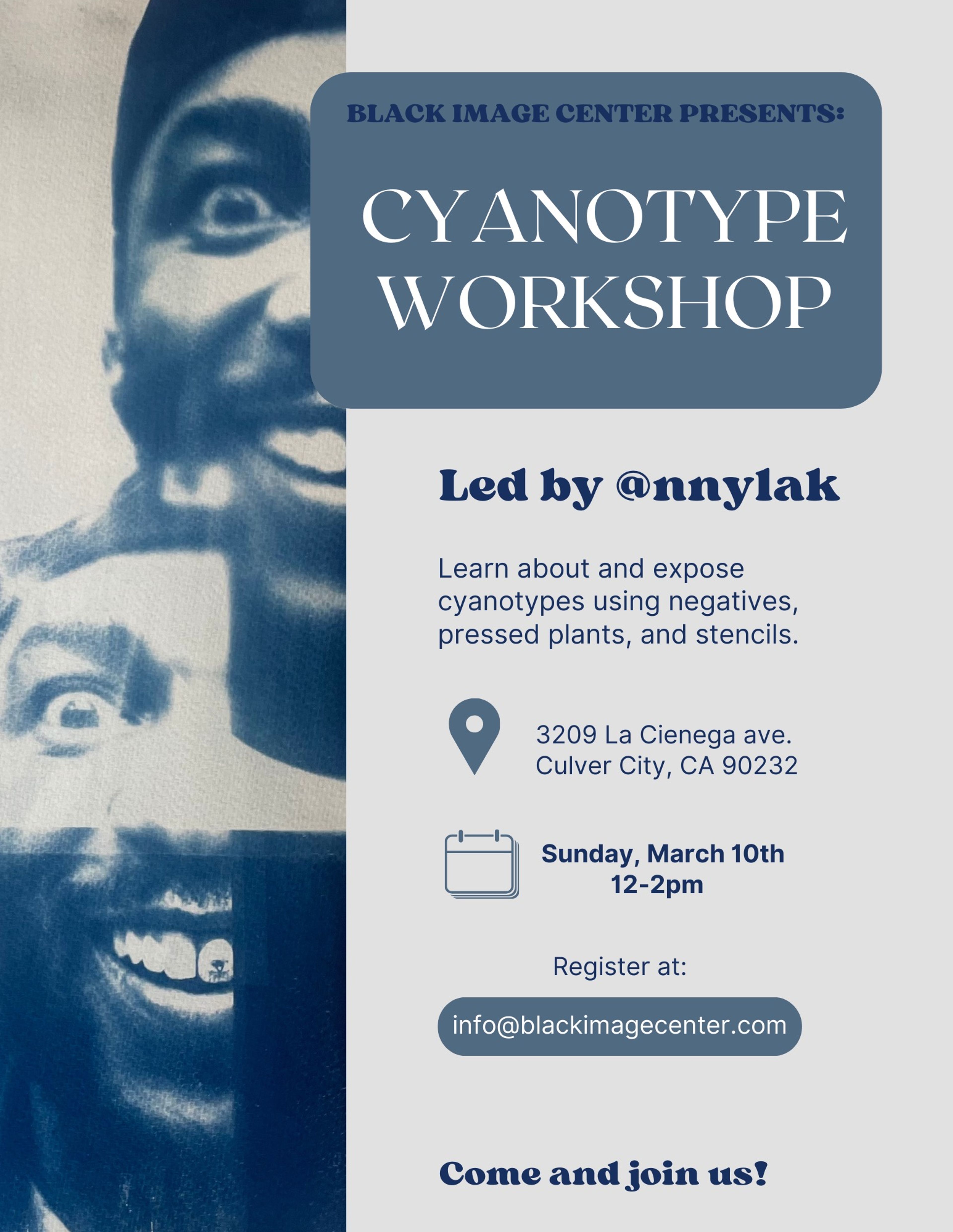 cyanotype workshop flyer