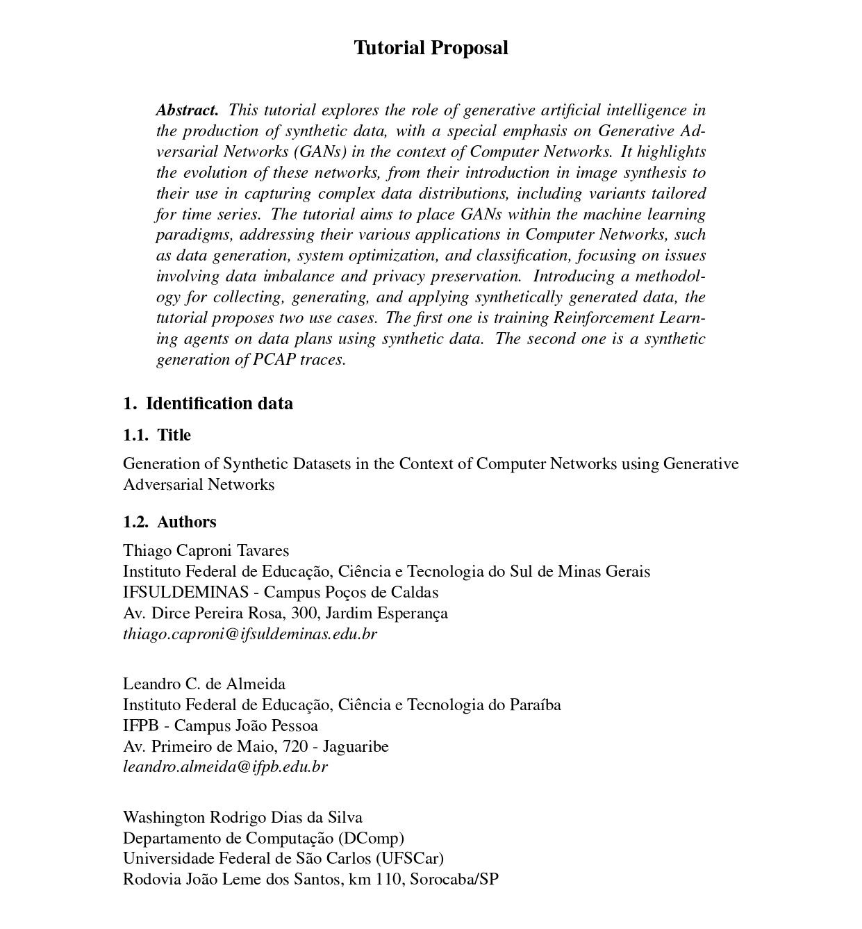 Tutorial accepted on GANs at NetSoft and SBRC 2024