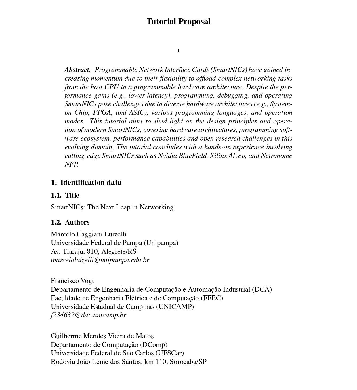 Tutorial accepted on SmartNICs at NetSoft and SBRC 2024