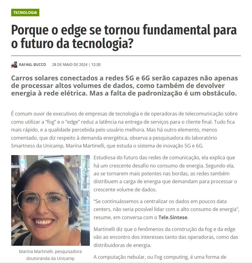 SMARTNESS doctoral researcher gave an interview to the Tele.Síntese channel