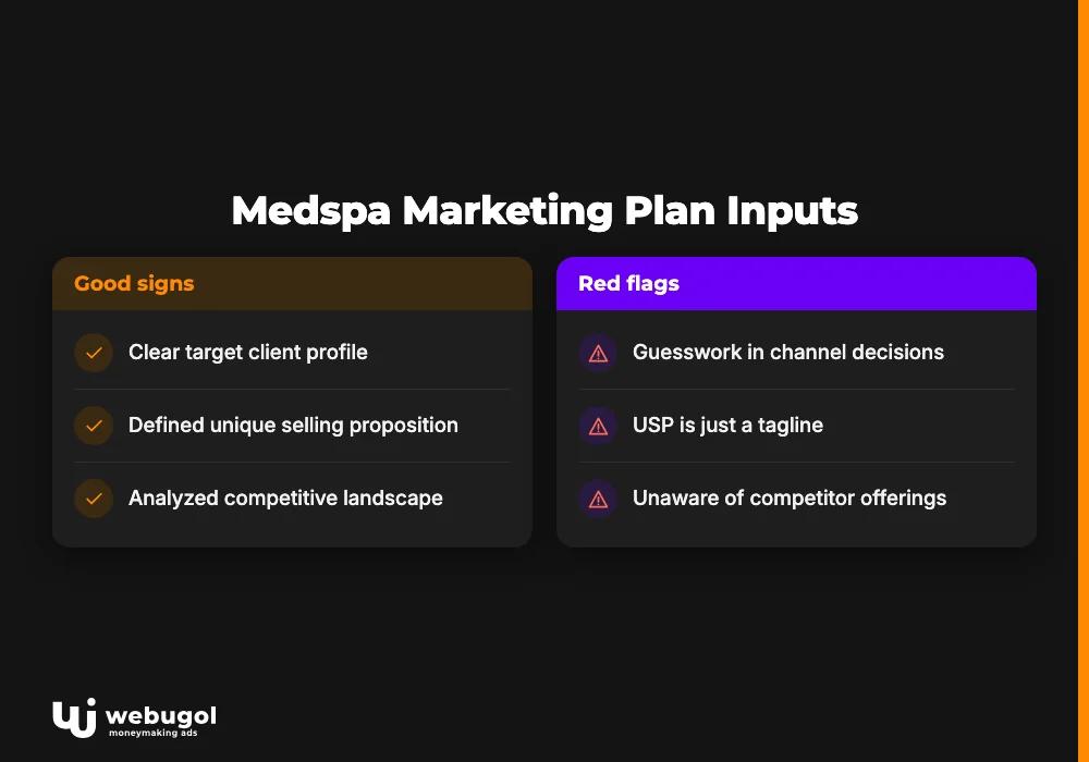 Medspa Marketing Plan Inputs