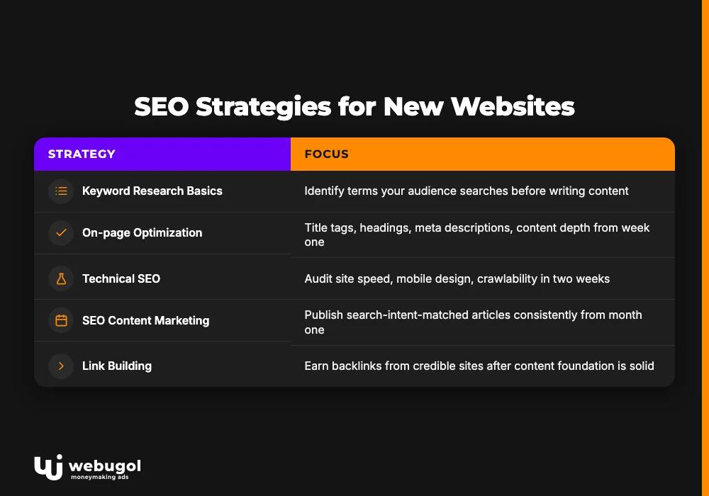 SEO Strategies for New Websites