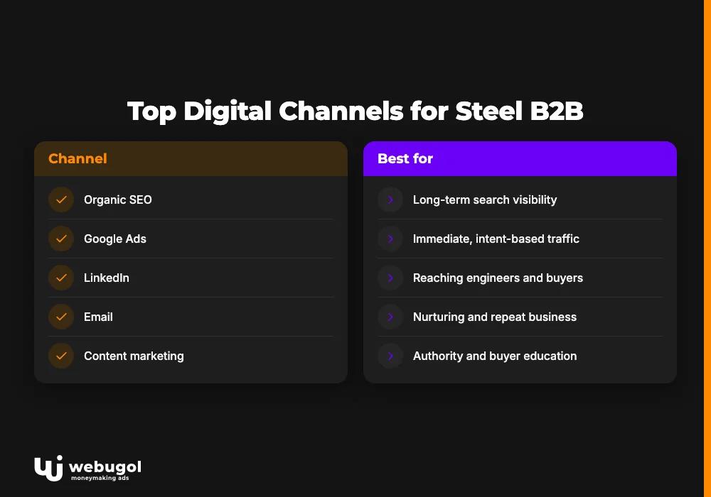 Top Digital Channels for Steel B2B