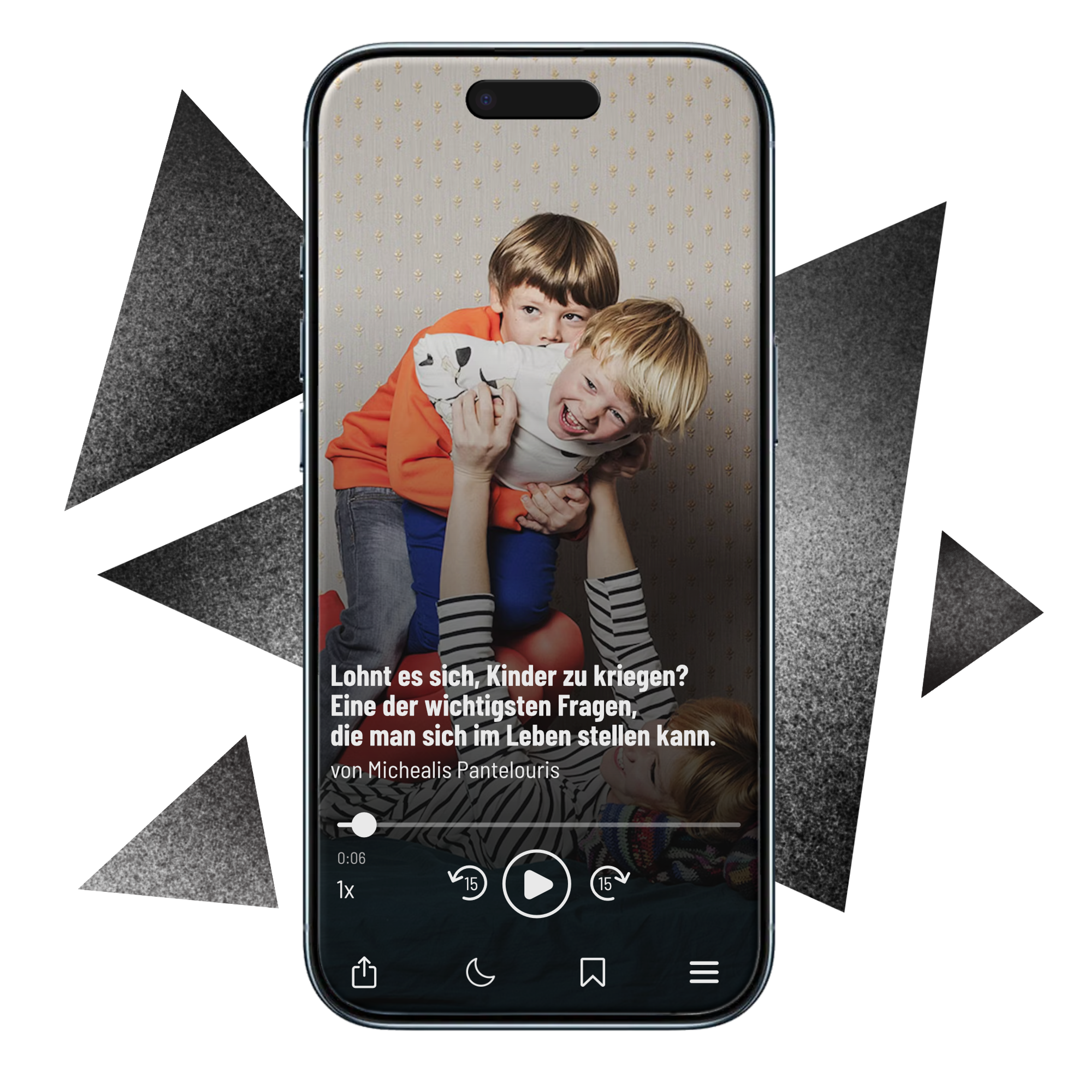 iPhone-Mock-up mit einer Artikelvorschau