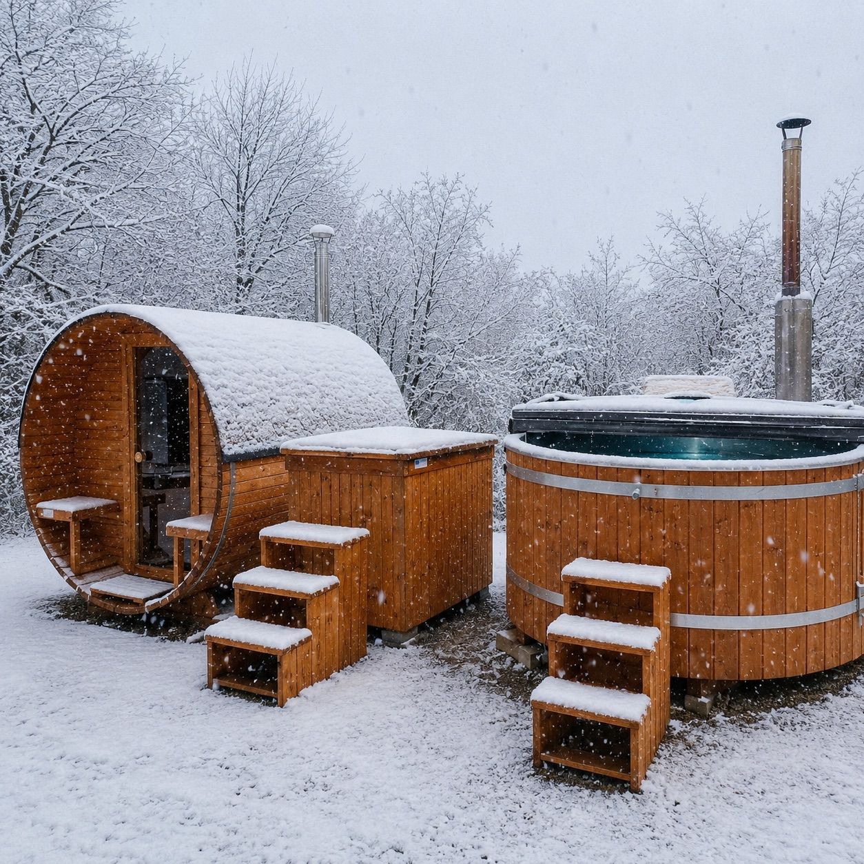 Exteriérové wellness vinárstva Vinum Vivo — vírivka a sudová sauna