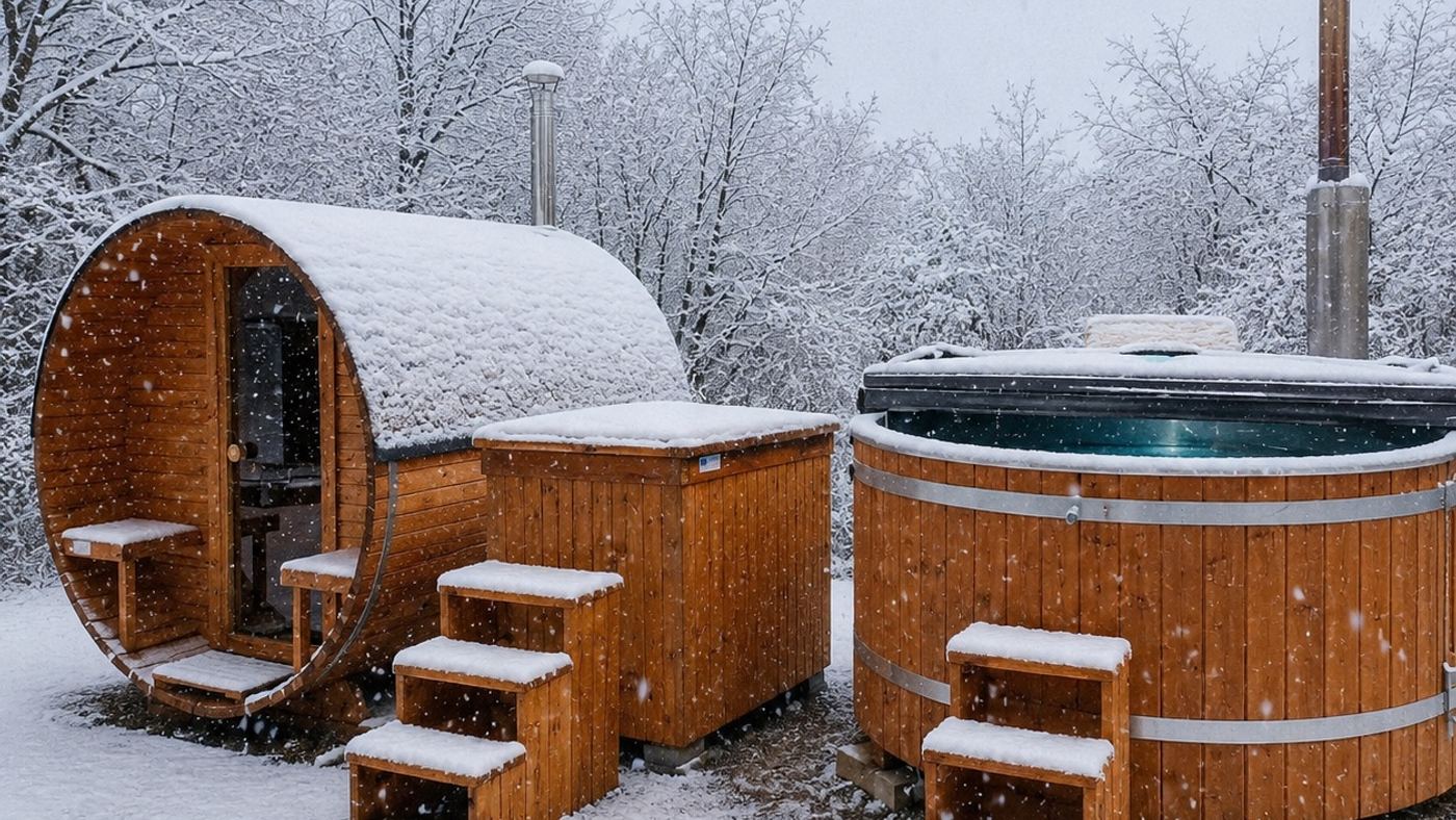 Exteriérové wellness vinárstva Vinum Vivo — vírivka a sudová sauna
