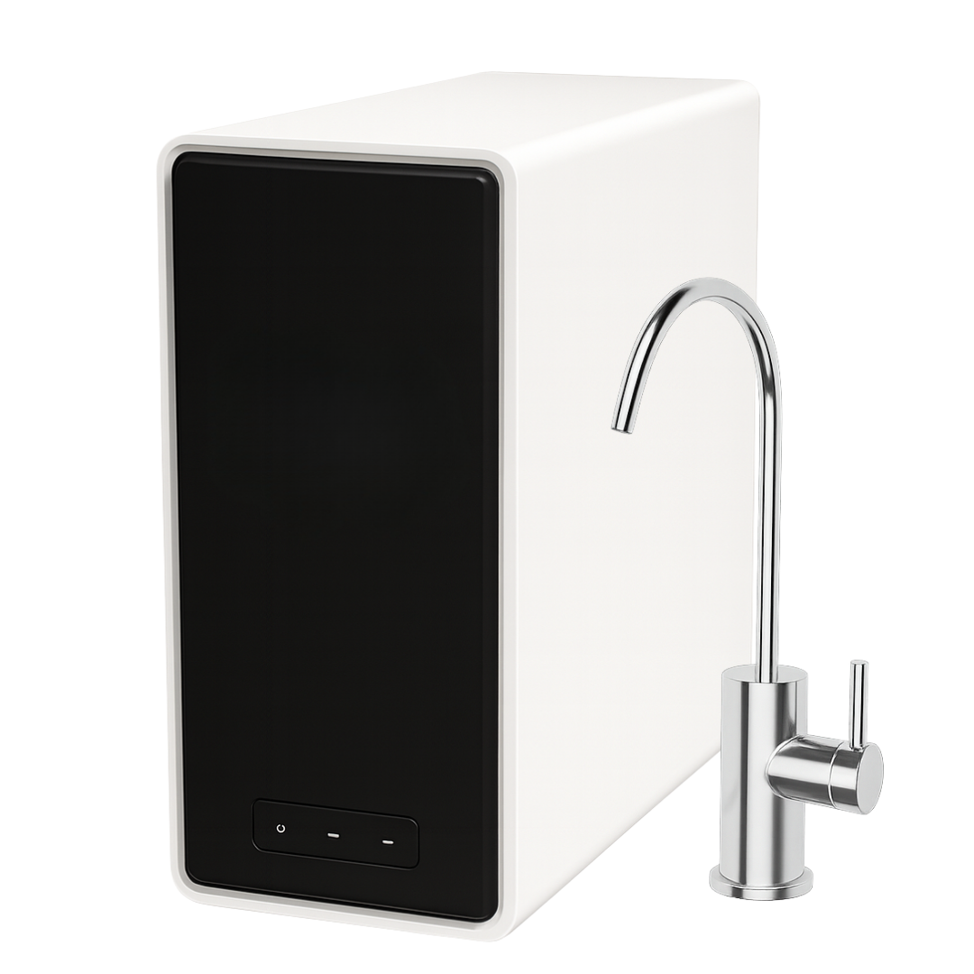 HW800 AlkaPro reverse osmosis system with dedicated chrome drinking-water faucet