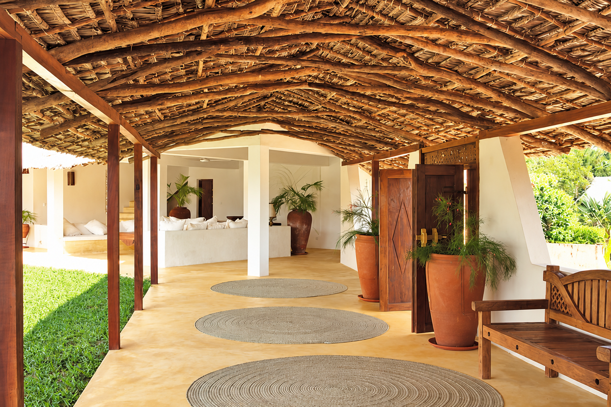 Thatched garden veranda