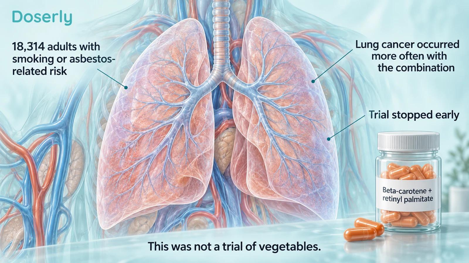 Lung anatomy beside the beta-carotene and retinyl-palmitate combination studied in CARET.