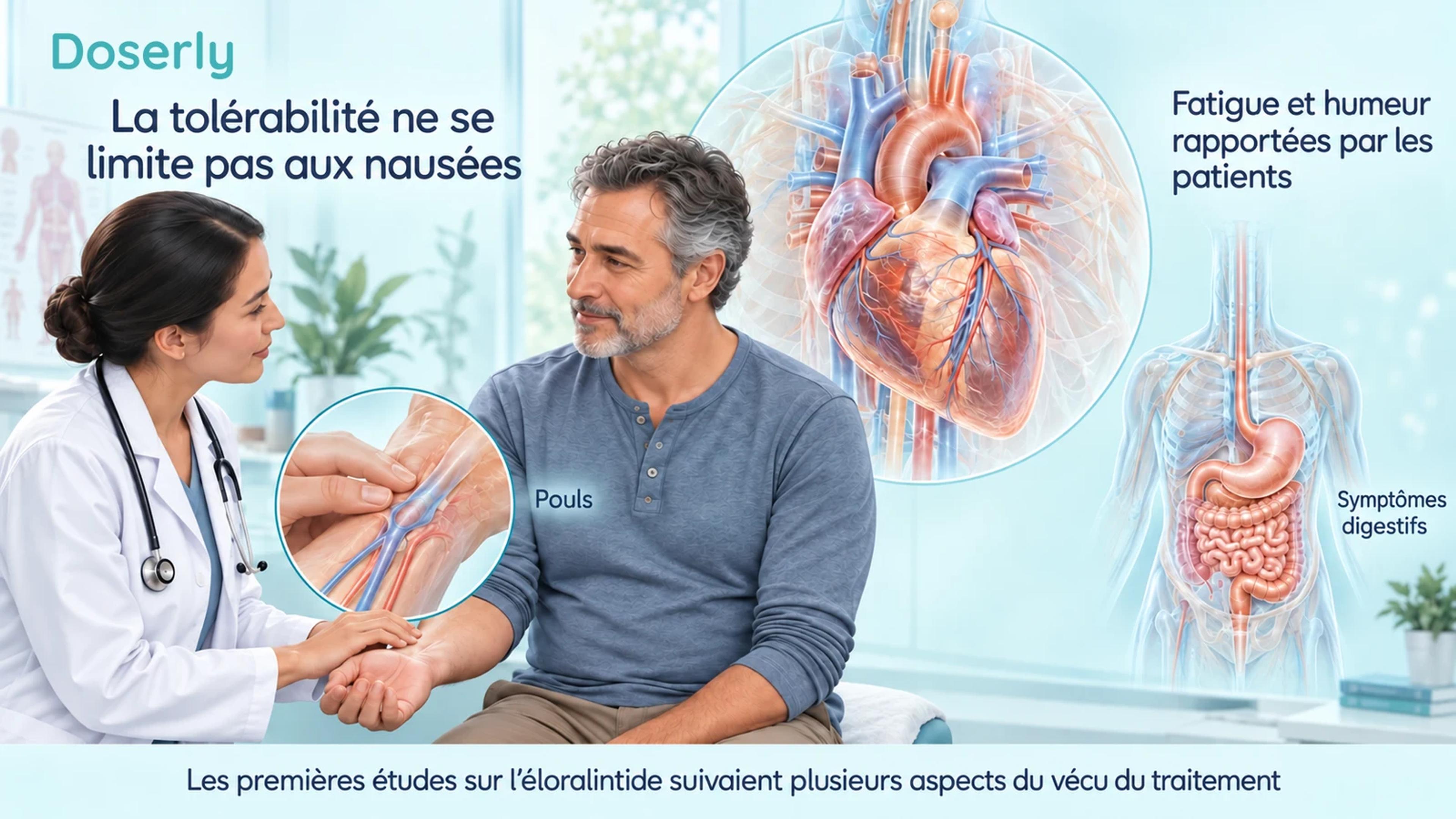 Un examen clinique et une représentation détaillée de l’anatomie du cœur illustrent plusieurs aspects de la tolérabilité.