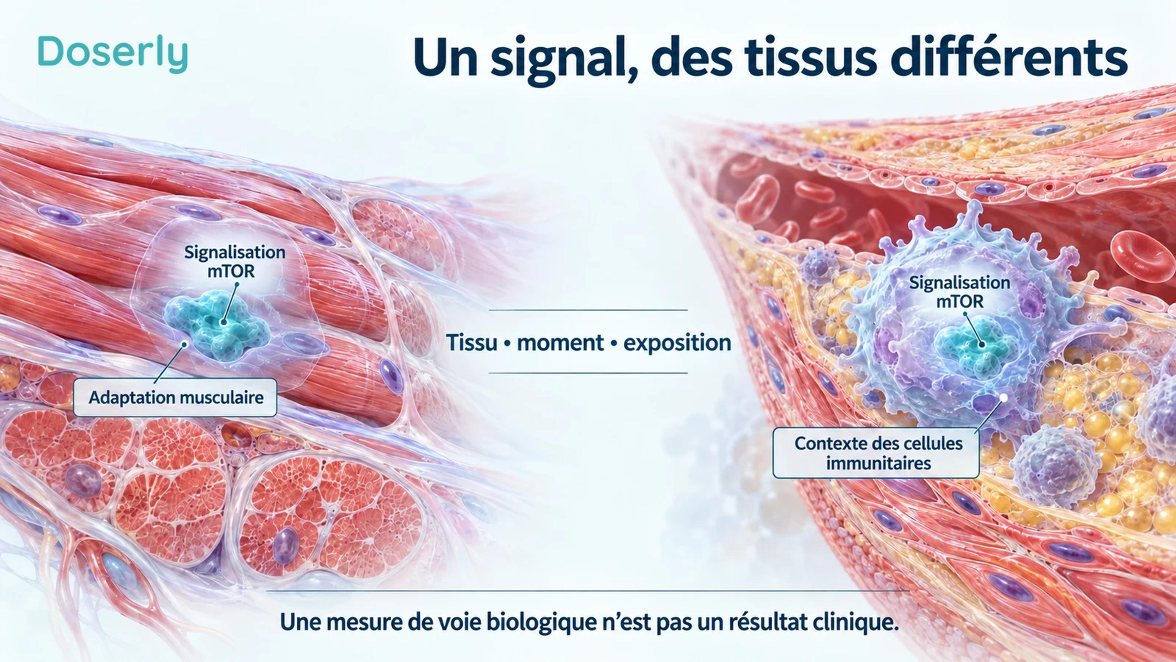 Un muscle et une cellule immunitaire artérielle montrent des contextes distincts de signalisation mTOR